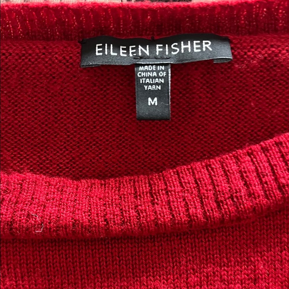 Eileen Fisher Red Crew Neck Sweater